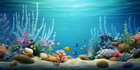 Fototapeta na wymiar Nature underwater sea life bottam scene