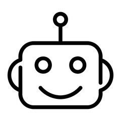 robot line icon