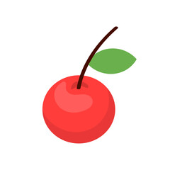 Vector vibrant red cherry isolated vector