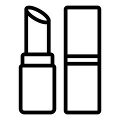 Lipstick makeup cosmetic outline icon