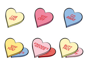 Anti-Conversation Hearts - Negative Valentines