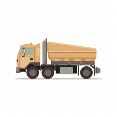 Articulated truck, 2D, simple, flat vector, cute cartoon, illustration, construction equipment, child-friendly, educational materials, whimsical graphics, charming design, lovable, playful
