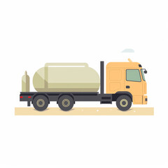 Fototapeta premium Highway truck, 2D, simple, flat vector, cute cartoon, illustration, transportation, child-friendly, educational materials, whimsical graphics, charming design, lovable, playful.