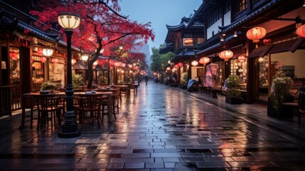 Bustling Shopping District In Kyoto, - obrazy, fototapety, plakaty