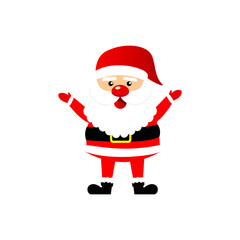 Christmas Happy Santa Claus With Arms Raised Transparent PNG Vector Illustration Clipart