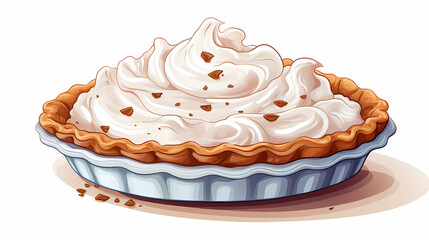 hand drawn cartoon delicious cream pie illustration
 - obrazy, fototapety, plakaty