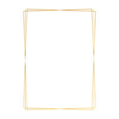 Luxury golden rectangle certificate border pattern line photo frame islamic wedding invitation...