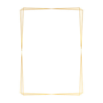 Luxury golden rectangle certificate border pattern line photo frame islamic wedding invitation background