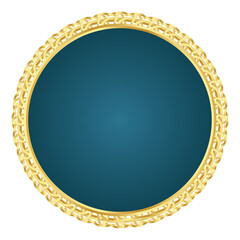 Golden circle frame text box with gold award ribbon icon anniversary badge