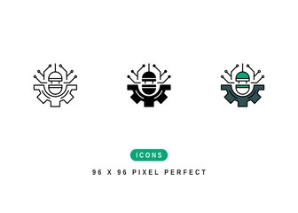 Obraz premium API Icon. Cloud Data Software Symbol Stock Illustration. Vector Line Icons For UI Web Design And Presentation