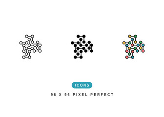 Peptide Icon. Acid Molecule Bonds Symbol Stock Illustration. Vector Line Icons For UI Web Design And Presentation