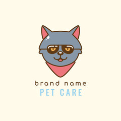 cute cat cartoon drawing animal pet kitty adorable mammal happy logo design vector graphic illustration