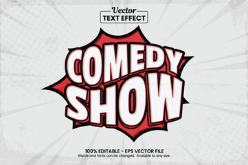 Editable text effect stand up comedy comic 3d cartoon style premium vector