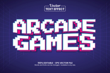 Retro arcade games, Editable Text Effect