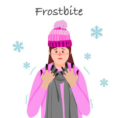 Frostbite is injury to body tissues caused by exposure to extreme cold, typically affecting the nose, fingers, or toes and sometimes resulting in gangrene.