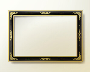 Decorative vintage frame and border Black, Gold and black photo frame