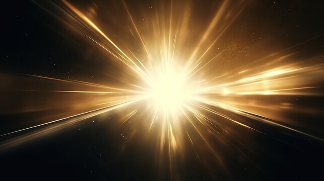 Bright yellow warm light flare on black background