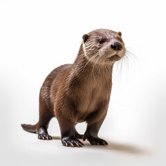 Generative AI cute and adorable otter in a different place and different style