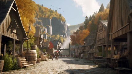 Scandinavian village Generative Ai