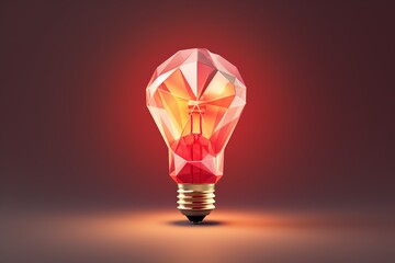 Colorful bulb low poly.