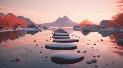 Zen meditation landscape Generative Ai