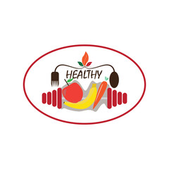 healthy food logo, icon, vector