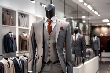 Fototapeta premium A Classic Suit in a Clothing Store.
