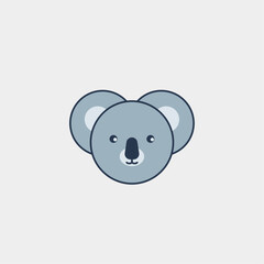 Illustration design logo head koala