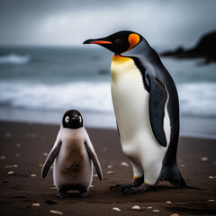 Obraz premium Generative AI Cute and adorable penguin in a different style and place