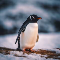 Generative AI Cute and adorable penguin in a different style and place