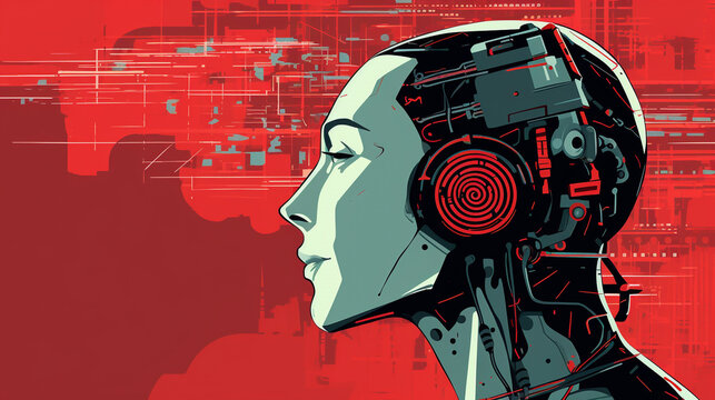 The Thinking AI Robot - A Futuristic Illustration