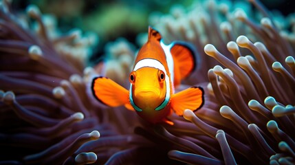 Naklejka na ściany i meble Underwater clown fish