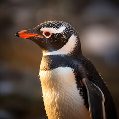 Naklejka premium Generative AI Cute and adorable penguin in a different style and place