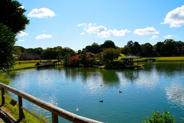 Fototapeta premium Landscape in The Traditional Japanese Garden (Korakuen)