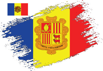 Brush Design Andorra Flag Vector