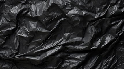 Wrinkled polythene texture, black garbage bag texture background. generative ai
