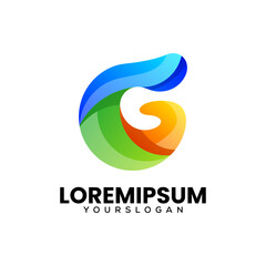 colorful letter G gradient icon logo design