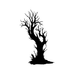 halloween tree ,tree devil scary scary halloween illustration vector 