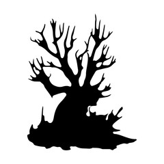 Fototapeta premium halloween tree ,tree devil scary scary halloween illustration vector 