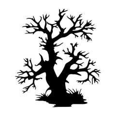 halloween tree ,tree devil scary scary halloween illustration vector 