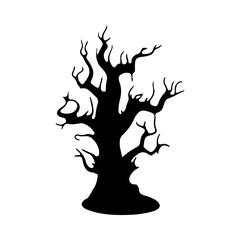 halloween tree ,tree devil scary scary halloween illustration vector 