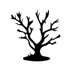 halloween tree ,tree devil scary scary halloween illustration vector 