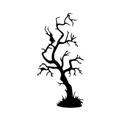 halloween tree ,tree devil scary scary halloween illustration vector 