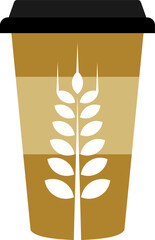 Coffee cup with wheat inside