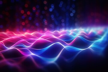 abstract futuristic background with pink blue glowing neon moving high speed wave lines and bokeh lights. Data transfer concept Fantastic wallpaper