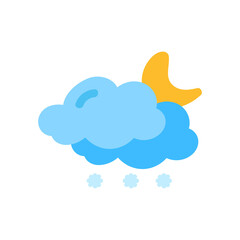 weather icon set sun rain thunderstorm dew wind snow cloud night sky for forecast