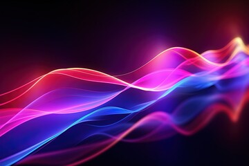 Fototapeta premium abstract futuristic background with pink blue glowing neon moving high speed wave lines and bokeh lights. Data transfer concept Fantastic wallpaper