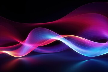 Naklejka premium abstract futuristic background with pink blue glowing neon moving high speed wave lines and bokeh lights. Data transfer concept Fantastic wallpaper