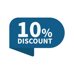 10 Discount In Blue Rounded Ribbon Rectangle Shape For Promotion Sale Business
