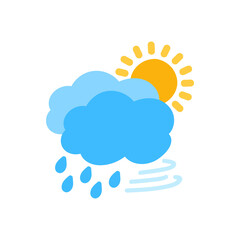 weather icon set sun rain thunderstorm dew wind snow cloud night sky for forecast